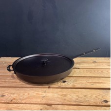 13" (33cm) Oven Safe Spun Iron Chef's Sauté pan with front handle