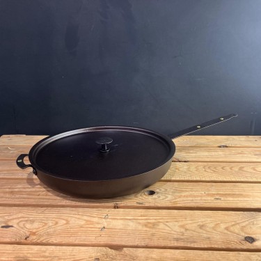 13" (33cm) Oven Safe Spun Iron Chef's Sauté pan with front handle