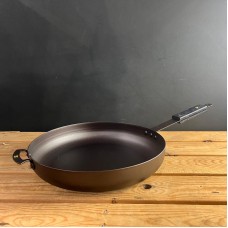 Ebonised Black 13" (33cm) Spun Iron Chef's pan with front handle