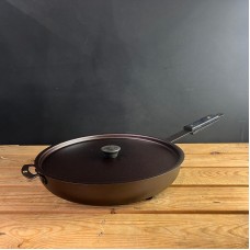 Ebonised Black 13" (33cm) Spun Iron Chef's Sauté pan with front handle