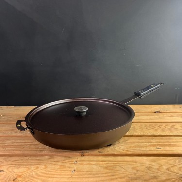 Ebonised Black 13" (33cm) Spun Iron Chef's Sauté pan with front handle