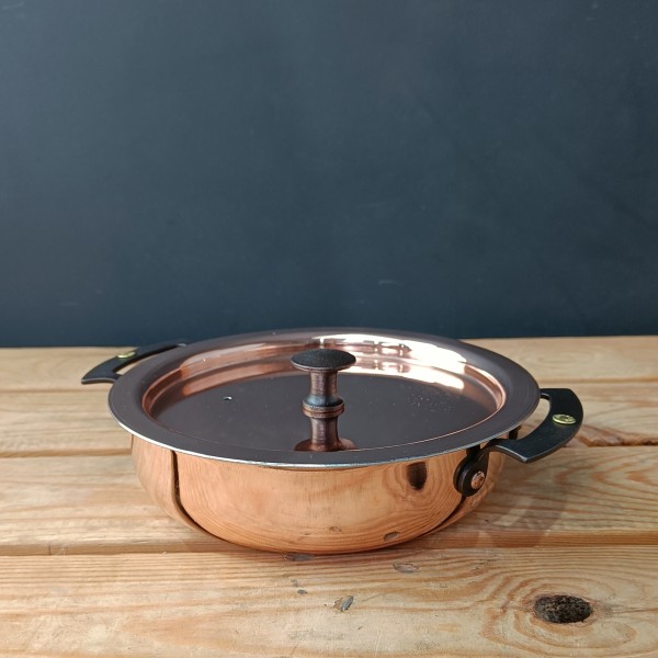 Copper 7" (18cm) spun chef's prospector pan and lid