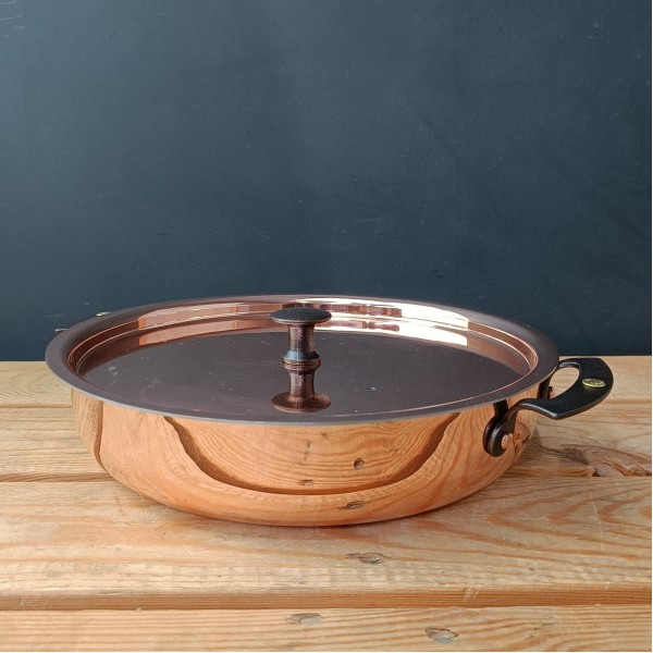 Copper 9" (23cm) spun chef's prospector pan and lid