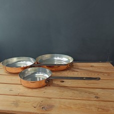 Copper pan set : 7, 9 and 11 inch spun chef pans