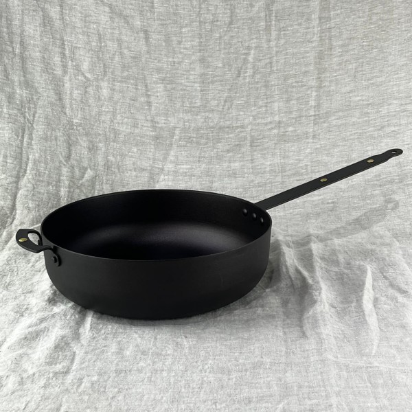 11" (28cm) Spun Iron Oven Safe Sauteuse with front handle