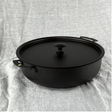 9" (23cm) Prospector Sauteuse Casserole; spun iron, double handled, oven safe