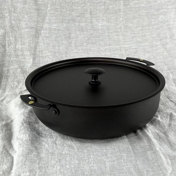 11" (28cm) Prospector Sauteuse Casserole; spun iron, double handled, oven safe