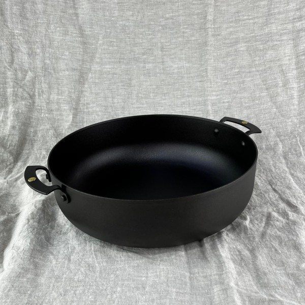 11" (28cm) Prospector Sauteuse; spun iron, double handled, oven safe