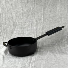 Ebonised black 7" (18cm) Spun Iron Sauteuse with front handle