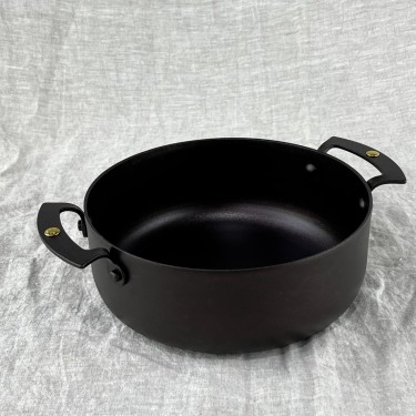 7" (18cm) Prospector Sauteuse; spun iron, double handled, oven safe