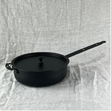 9" (23cm) Spun Iron Oven Safe Sauteuse with front handle and lid