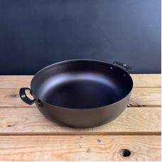 11" (28cm) Prospector Sauteuse; spun iron, double handled, oven safe