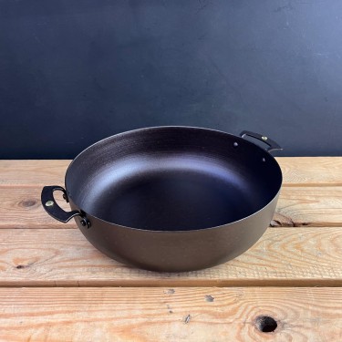 11" (28cm) Prospector Sauteuse; spun iron, double handled, oven safe