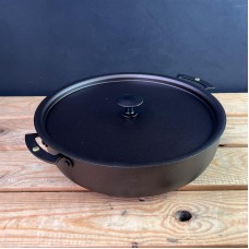 11" (28cm) Prospector Sauteuse Casserole; spun iron, double handled, oven safe